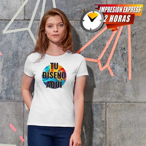 CAMISETA PERSONALIZADA BLANCA DE MUJER EXPRESS - Imagen 2