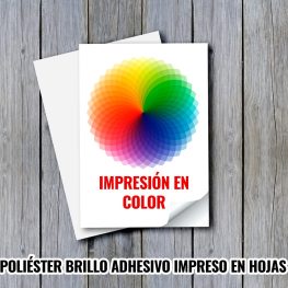 HOJA DE POLIÉSTER BRILLO ADHESIVO IMPRESO A COLOR