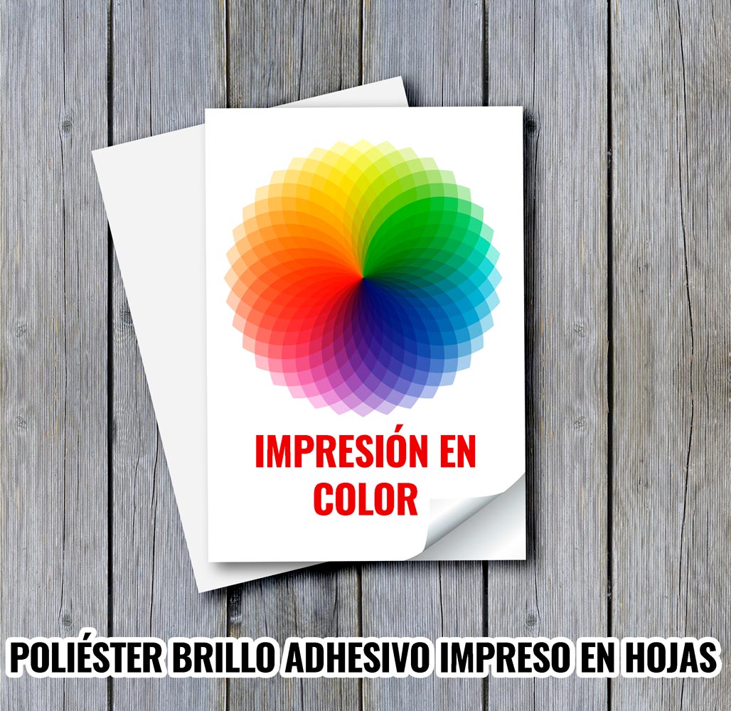 hoja de poliéster brillo adhesivo