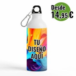 Botella de Aluminio de 600 ml. personalizada completa