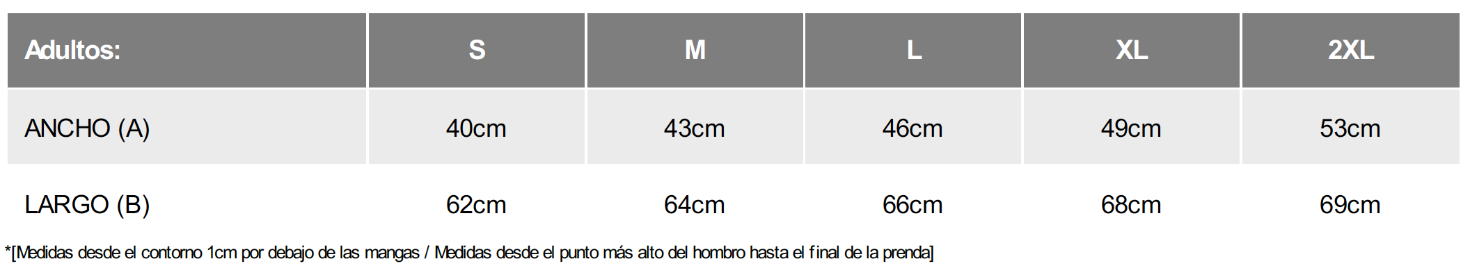 medidas camiseta personalizada de mujer con escote