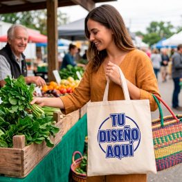 125 bolsas de algodón impresas en azul royal